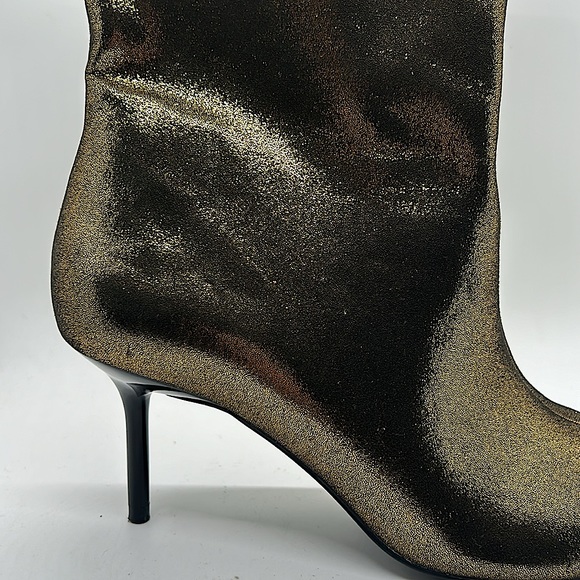 Zara NWT Dazzling Gold Stiletto Heel Ankle Booties Boots Shoes **Sz 37/US 6.5** - Picture 6 of 7